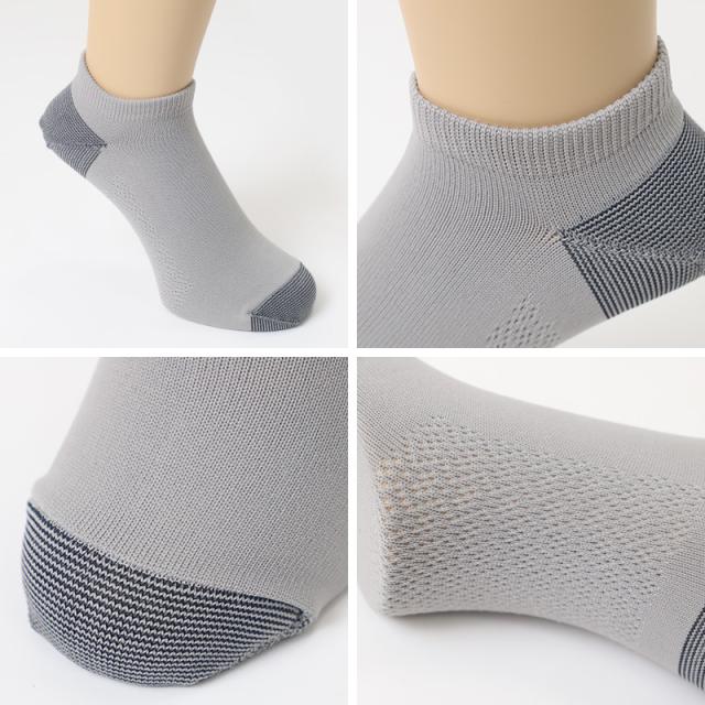 福助 速乾 スニーカー ソックス メンズ 靴下 25-27cm