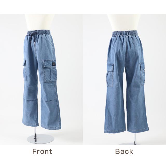 子供 女の子 ズボン カーゴパンツ デニム 長ズボン ロングパンツ ボトムス 120 130 140 150 160cm