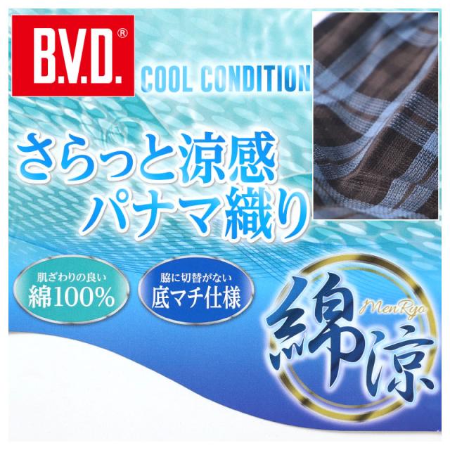 BVD トランクス bvd メンズ パンツ 綿100 前あき M L LL パナマ織り 涼しい 涼感 通気性 さらさら 下着 インナー