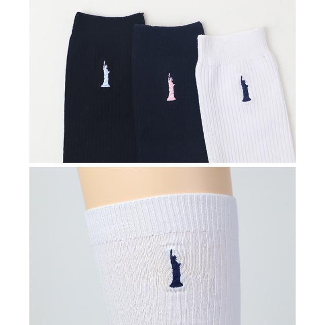 イーストボーイ 靴下 スクールソックス 女の子 32cm丈 ハイソックス ワンポイント 23 - 25cm