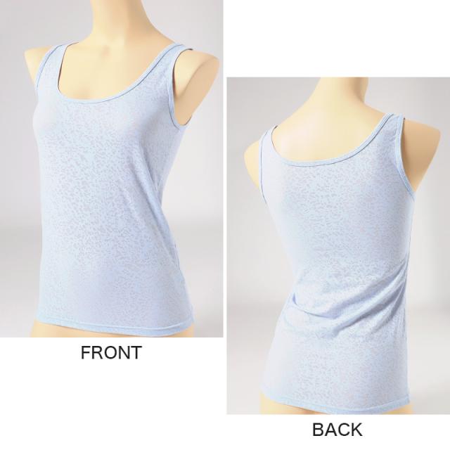 タンクトップ レディース インナー 冷感 ノースリーブ 接触冷感 肌着 ジャガード M L LL