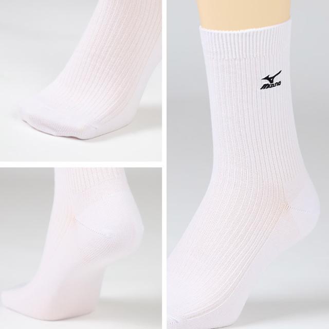 ミズノ クルーソックス メンズ 3足組 24-26cm 26-28cm