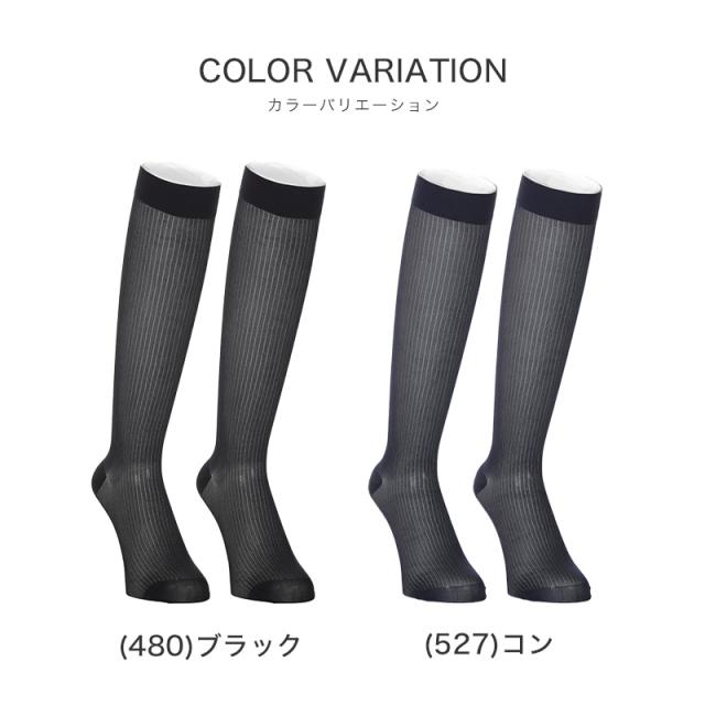 ビジネスソックス ハイソックス メンズ 靴下 ソックス アツギ デイリービジネス ストライプ 25-27cm
