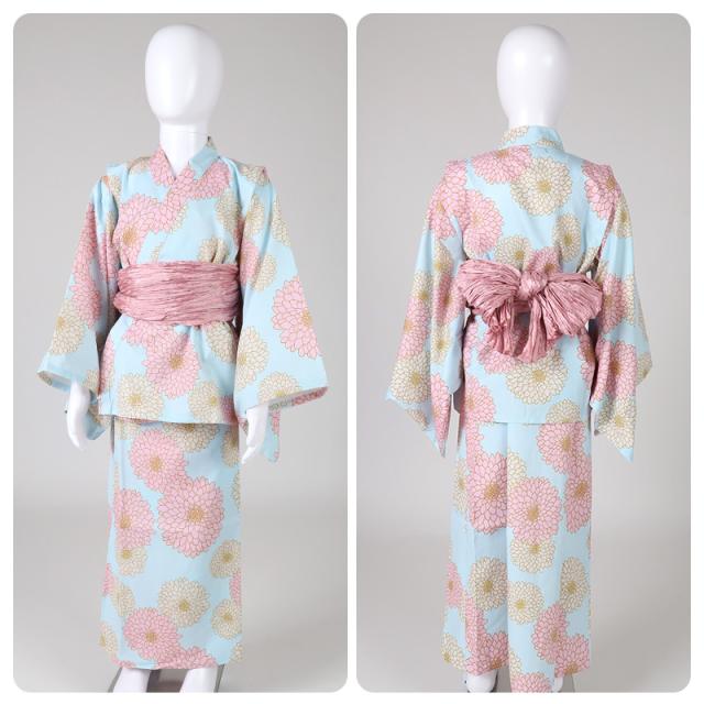 女児 浴衣 ワンピース セット キッズ ワンピース浴衣 セパレート 女の子 子供 おしゃれ 接触冷感 涼しい 130 140 150 160 (在庫限り)