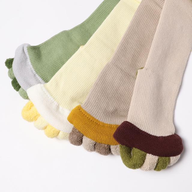 靴下 レディース 五本指ソックス 着圧ソックス ハイソックス むくみ リラックスソックス ルームソックス 23-25cm