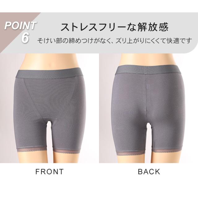 ボトム ショーツ 3分丈 レディース 綿 レース S M L LL 3L 4L