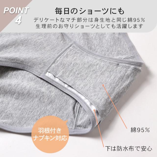 サニタリーショーツ 生理ショーツ 生理パンツ 昼用 軽い日用 S M L LL 3L 4L