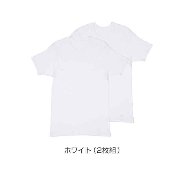 メンズ 半袖 綿100% インナー tシャツ 丸首 2枚組 アツギ 半袖シャツ クルーネック コットン 綿 肌に優しい M L LL
