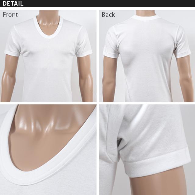 BVD　半袖 U首 Tシャツ メンズ インナー 下着 綿100 白 4枚セット S M L