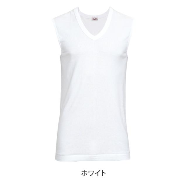 BVD Vネック スリーブレス シャツ メンズ インナー 下着 綿100 白 5枚セット M L