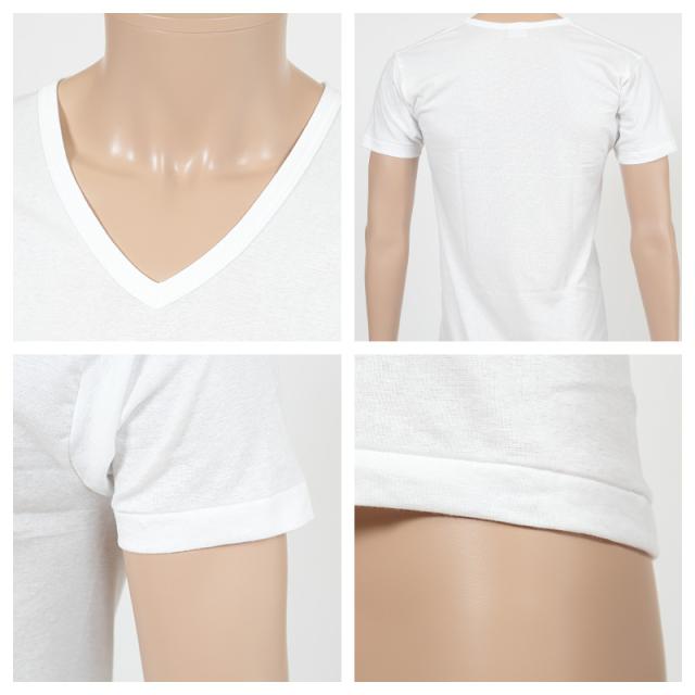 BVD 半袖 Vネック Tシャツ メンズ インナー 下着 綿100 白 4枚セット M L