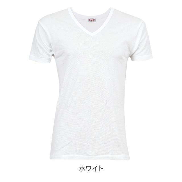 BVD 半袖 Vネック Tシャツ メンズ インナー 下着 綿100 白 4枚セット M L