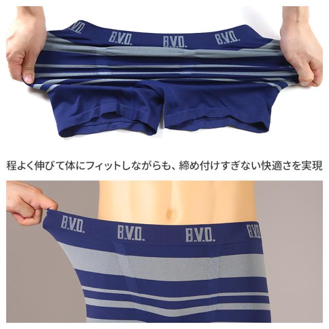 BVD ボクサーパンツ メンズ 前閉じ ボーダー M L LL