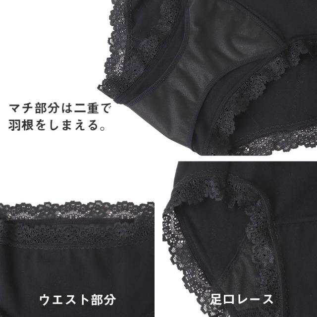 サニタリーショーツ 羽根つき ナイト用 綿 コットン 下着 レディース M L LL 3L