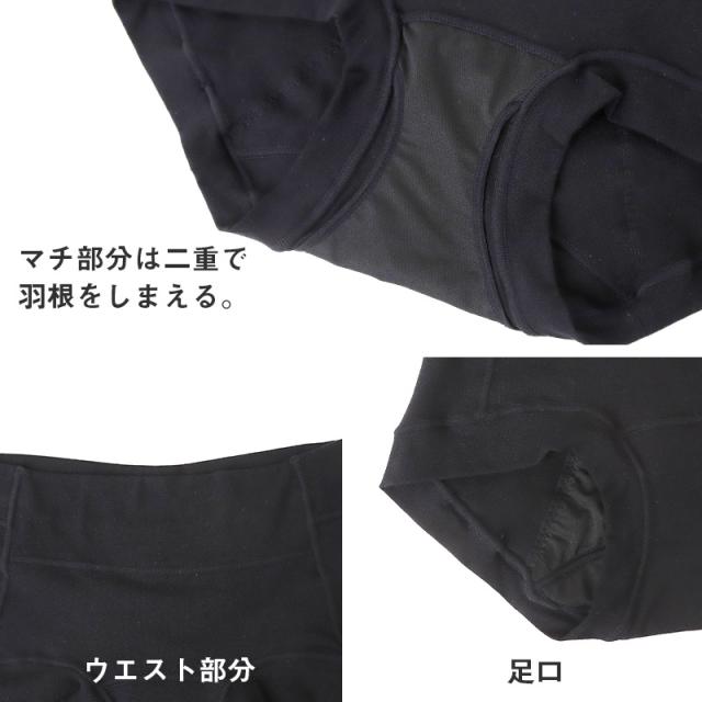 サニタリーショーツ 夜用 羽根つき 綿 コットン 下着 レディース ノンゴム M L LL