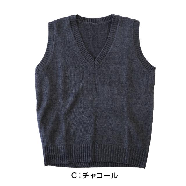 スクールベスト 女子 スクール ベスト 制服 ニット 秋 冬 Vネック S〜3L (在庫限り)