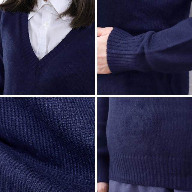スクールセーター 女子 高校生 制服 ニット セーター 学生 Vネック S〜3L (在庫限り)