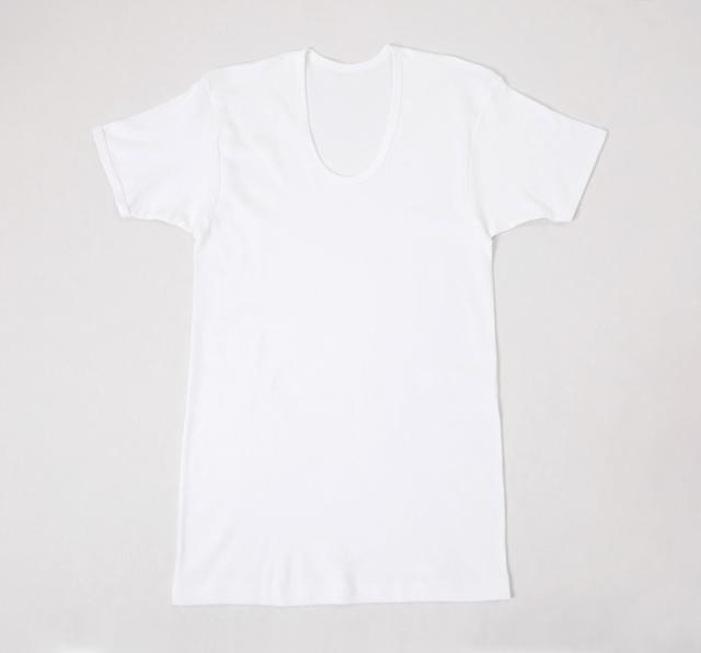 メンズ 半袖シャツ 綿100 スムース 半袖U首シャツ u首 肌着 2枚組 インド綿 M L LL (在庫限り)