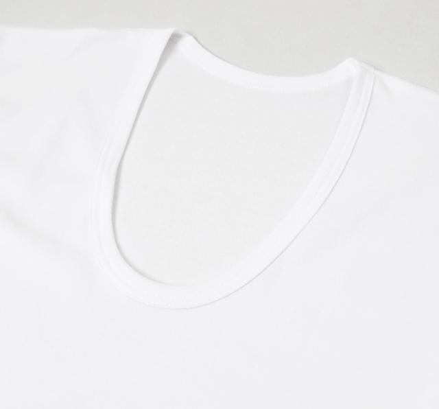 メンズ 半袖シャツ 綿100 スムース 半袖U首シャツ u首 肌着 2枚組 インド綿 M L LL (在庫限り)