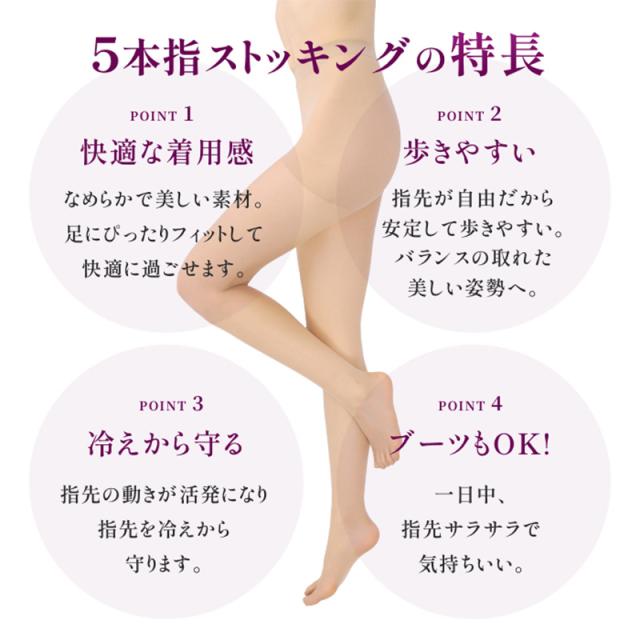 5本指ストッキング 着圧 レディース 伝線しにくい パンスト M-L L-LL