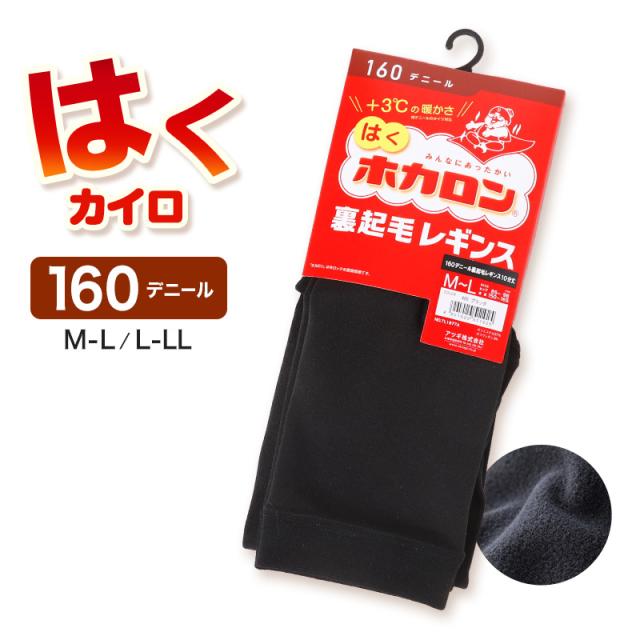 レディース レギンス 裏起毛 10分丈 ホカロン あたたかい あったかい 防寒 発熱 タイツ 足なし 160デニール M-L L-LL