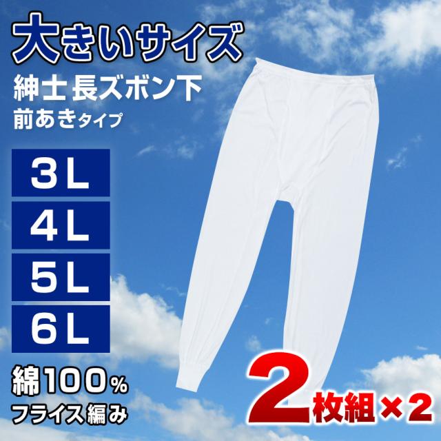 ズボン下 綿100% 大きいサイズ 4枚組 3L 4L 5L 6L (在庫限り)