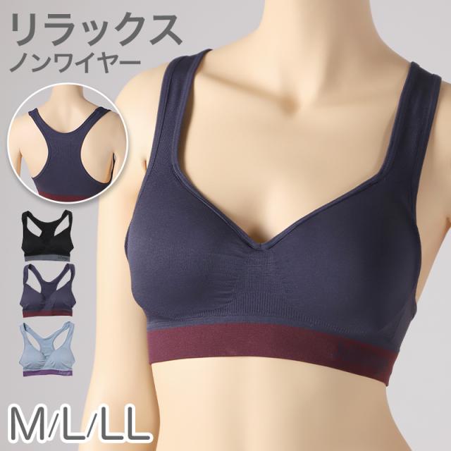 レディース スポーツブラ ハーフトップ ノンワイヤーブラ ブラジャー M L LL (在庫限り)
