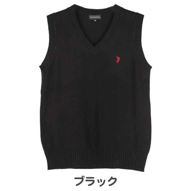スクールベスト 女子 男子 学生 綿100％ スクール ニット 制服 ベスト vネック M L