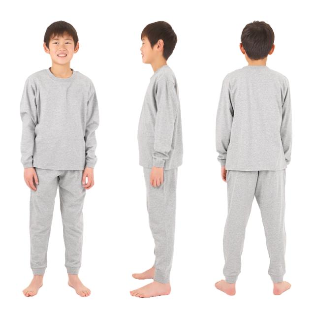 キッズ 無地 ルームウェア パジャマ兼用 薄手 綿100％ 上下セット 100〜160cm