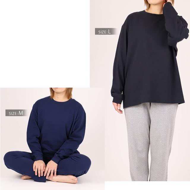 綿100 薄手 長袖 ルームウェア tシャツ ユニセックス レディース メンズ  S M L LL 3L 4L