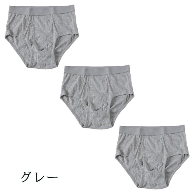 ブリーフ メンズ 綿100% パンツ スタンダード 前開き 3枚セット S M L LL