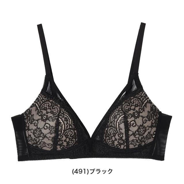 アツギ ノンワイヤーブラ レース ブラジャー レディース 通気性 M L LL