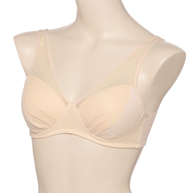 アツギ ブラジャー レディース シームレスカップ ノンワイヤー 軽いブラ レースブラ 脇すっきり M L LL