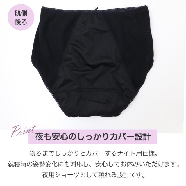 サニタリーショーツ ナイト用 レディース 綿100％ 夜用 生理用ショーツ ウイング対応 M L LL