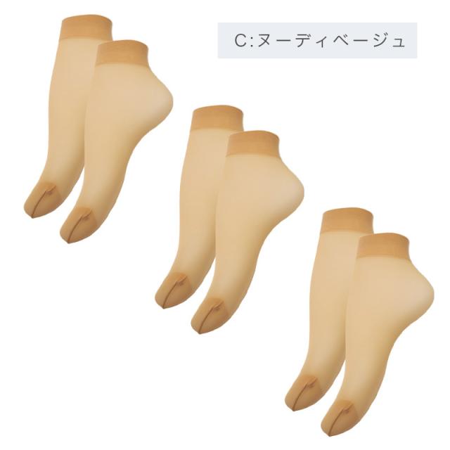 ストッキングソックス 3足組 レディース クルー丈 ノンラン 伝線しにくい つま先補強 パンスト靴下 22-25cm