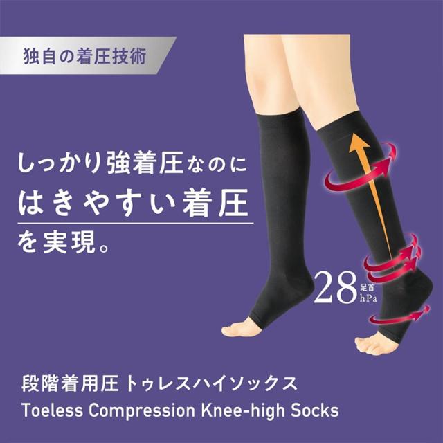アツギ メディカル Atsugi Medical 一般医療機器 着圧ソックス つま先なし 足首28hPa レディース 23-25cm
