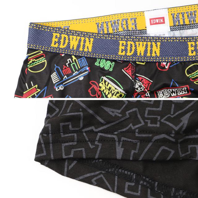 EDWIN ボクサーパンツ メンズ 前開き ボクサーブリーフ 立体設計 アウトゴム M L LL