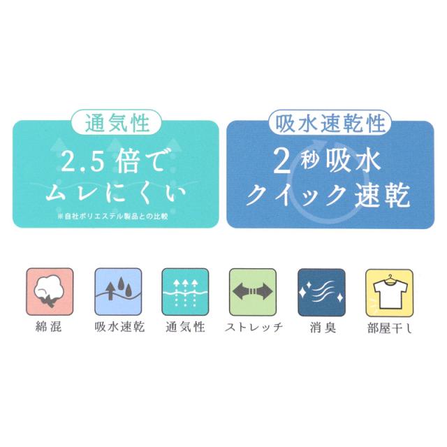 タンクトップ レディース インナー 綿混 吸水速乾 通気性 消臭 部屋干し対応 薄手 M L LL
