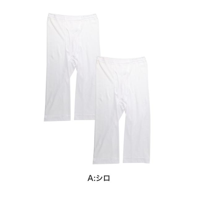 メンズ インナー ロングパンツ 2枚組 綿混 メッシュ 吸水速乾 抗菌防臭 通気性 ひざ下丈 M L LL