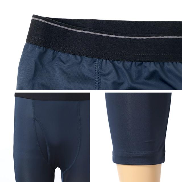 メンズ インナー 7分丈 ロングパンツ 吸水速乾 軽量 薄手 滑らか 前開き アウトゴム 下着 ズボン下 M L LL