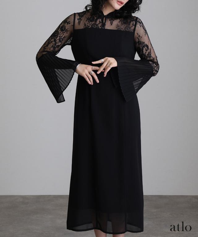 266221938 結婚式 ワンピース パーティードレス フォーマルドレス 大きいサイズ ドレス フォーマル お呼ばれ 体型カバー 小柄 韓国 20代 30代 40代 50代 上品 春 夏 秋 冬 服装 服 二次会 50代 aライン 母親 袖あり 袖付き 長袖 ロング丈 総レース レース プリーツ チャイナ風 266221938 結婚式 ワンピース パーティードレス フォーマルドレス