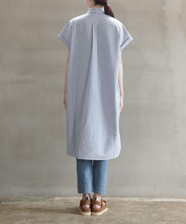 ジムフレックス コットンオックスフォード半袖 ワンピース シャツ