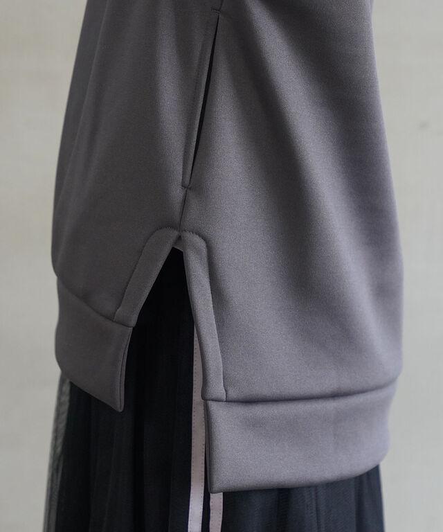 ププラ サーキュラーニットフリース フーディ プルオーバーベスト