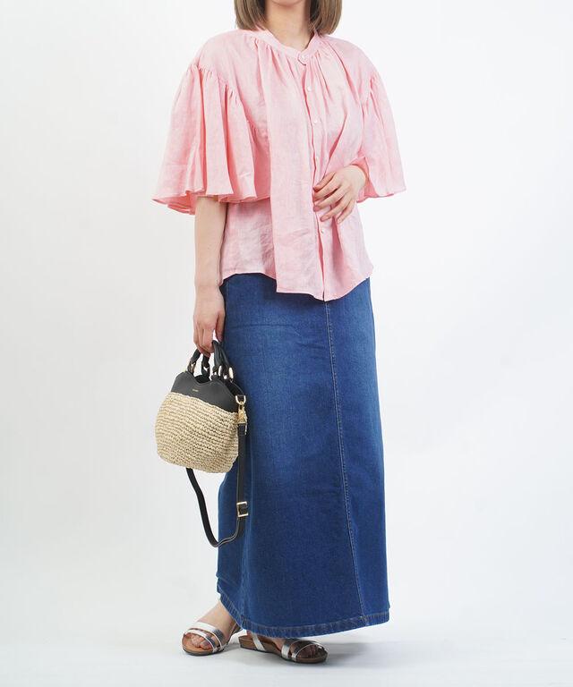 マノン ファンスリーブ リネンアミカルシャツ MANON MNN-SH-290 国内