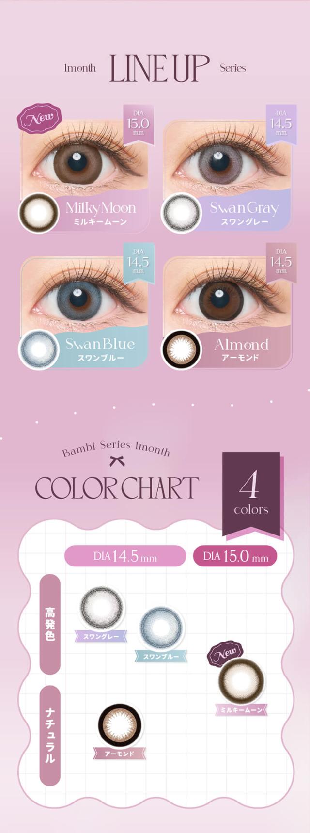 カラコン エンジェルカラーバンビシリーズマンスリー