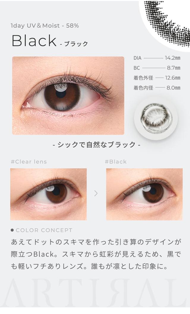 カラコン アーティラルワンデーUVモイスト58