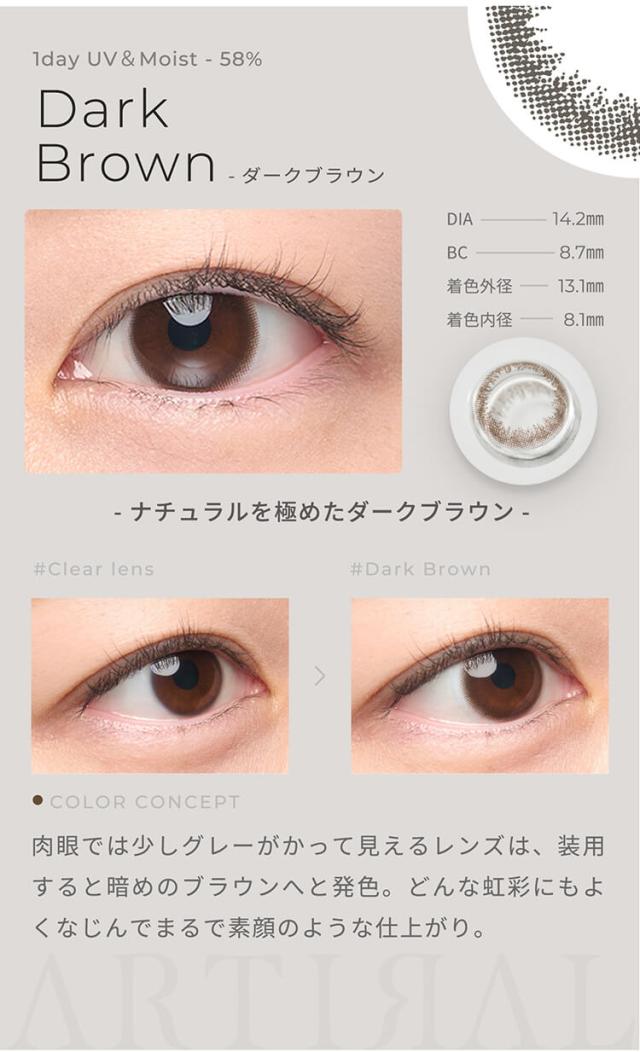 カラコン アーティラルワンデーUVモイスト58