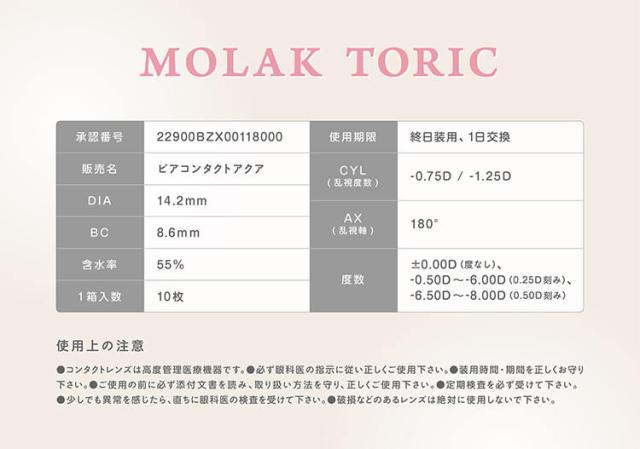 カラコン molak TORIC(モラクトーリックワンデー)