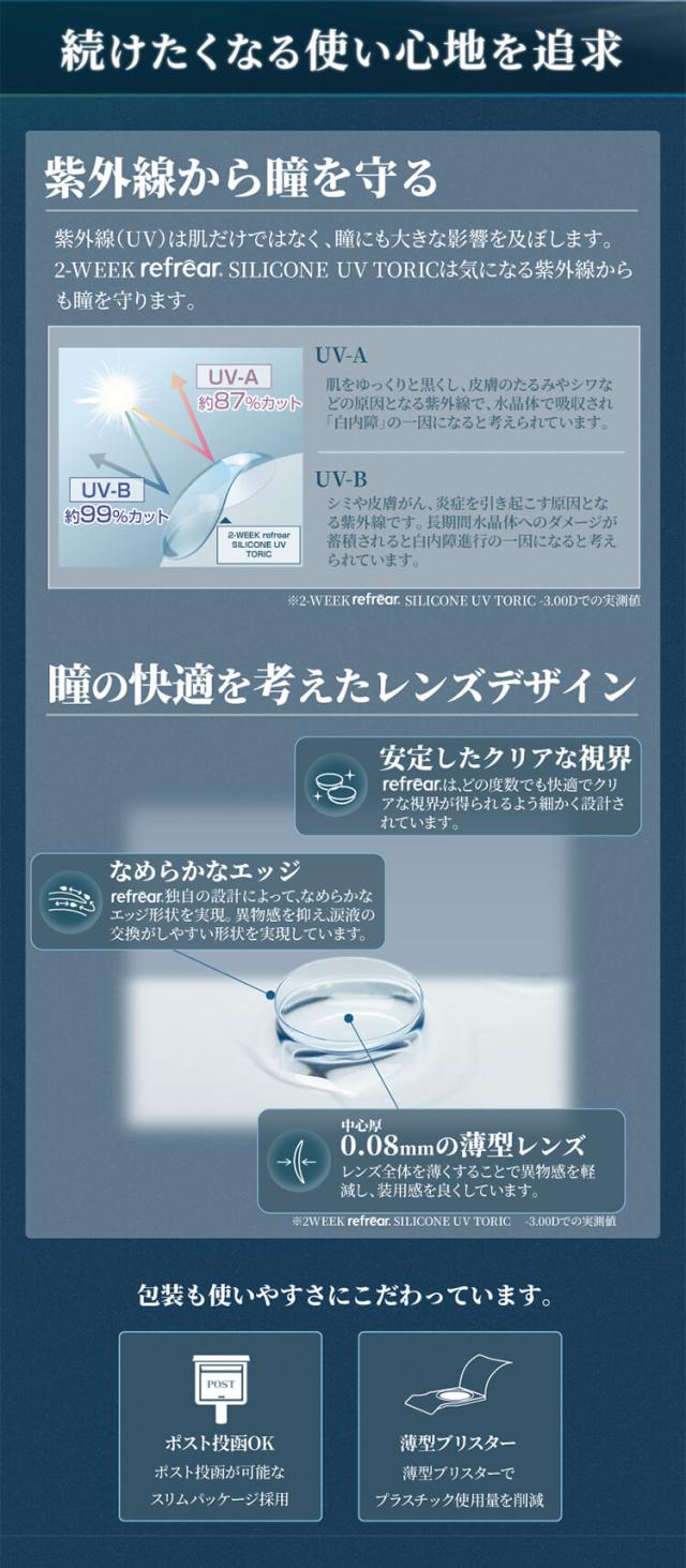 ツーウィークリフレア シリコーン トーリック クリアコンタクト