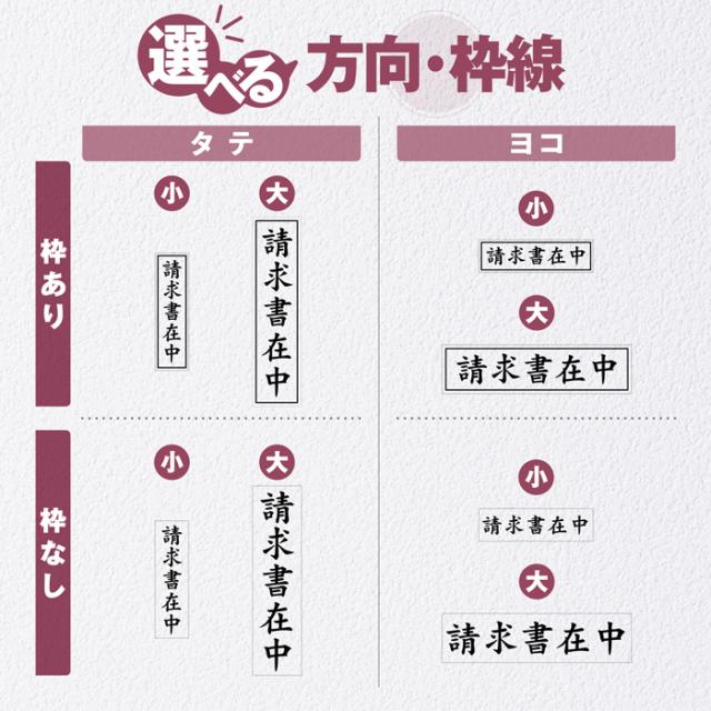 ビジネス印 選べる方向・枠線イメージ